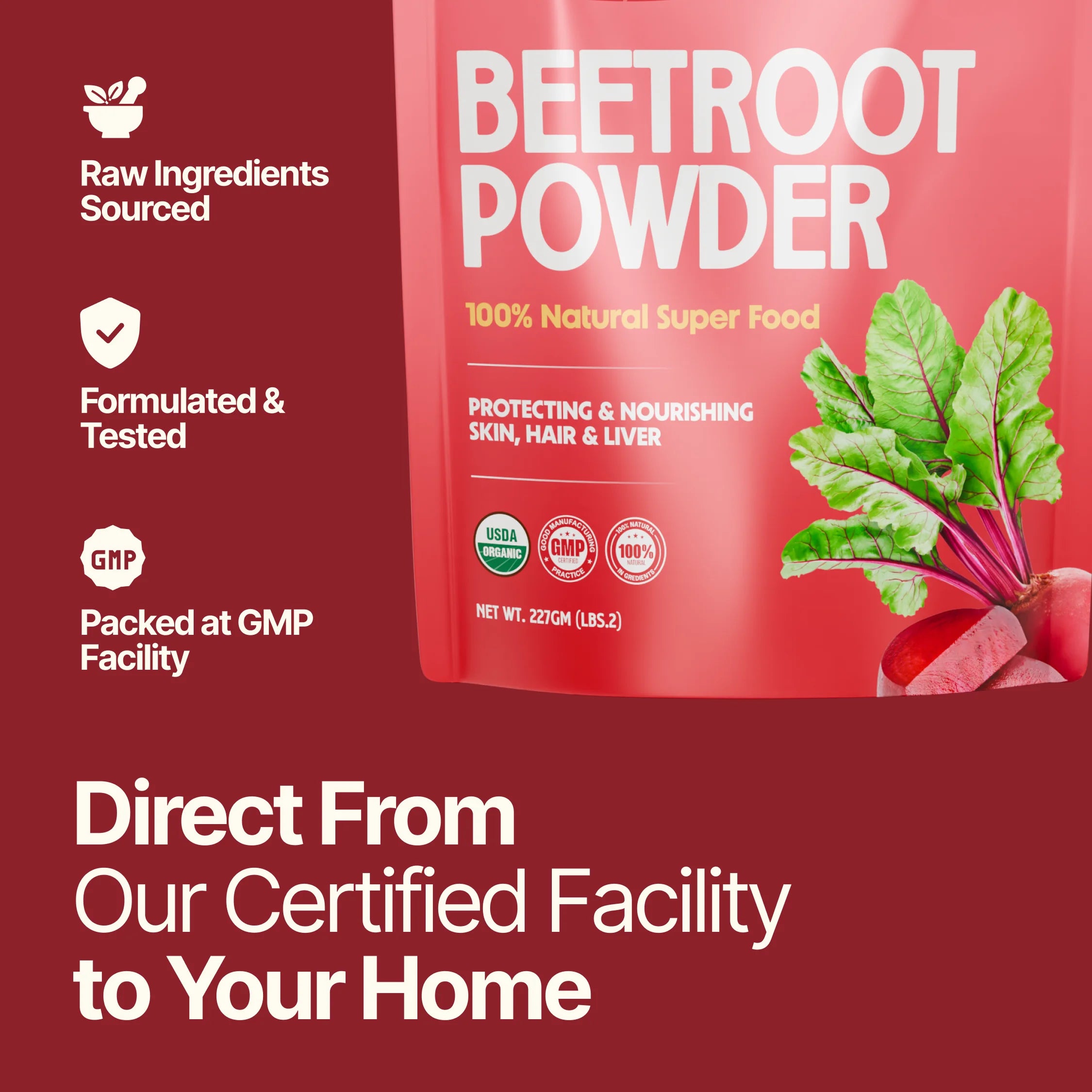 Organic beetroot powder