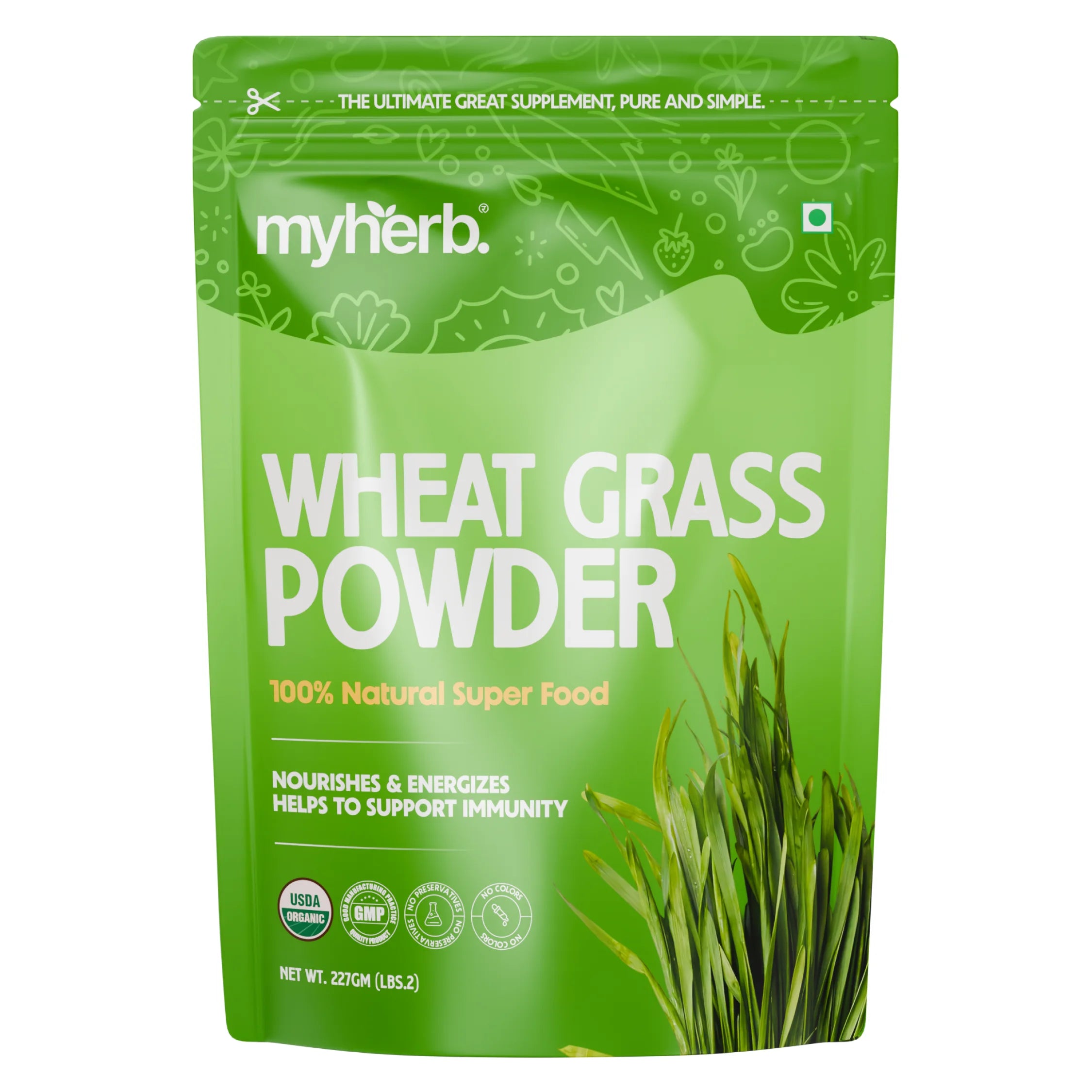 Organic wheatgrass powder
