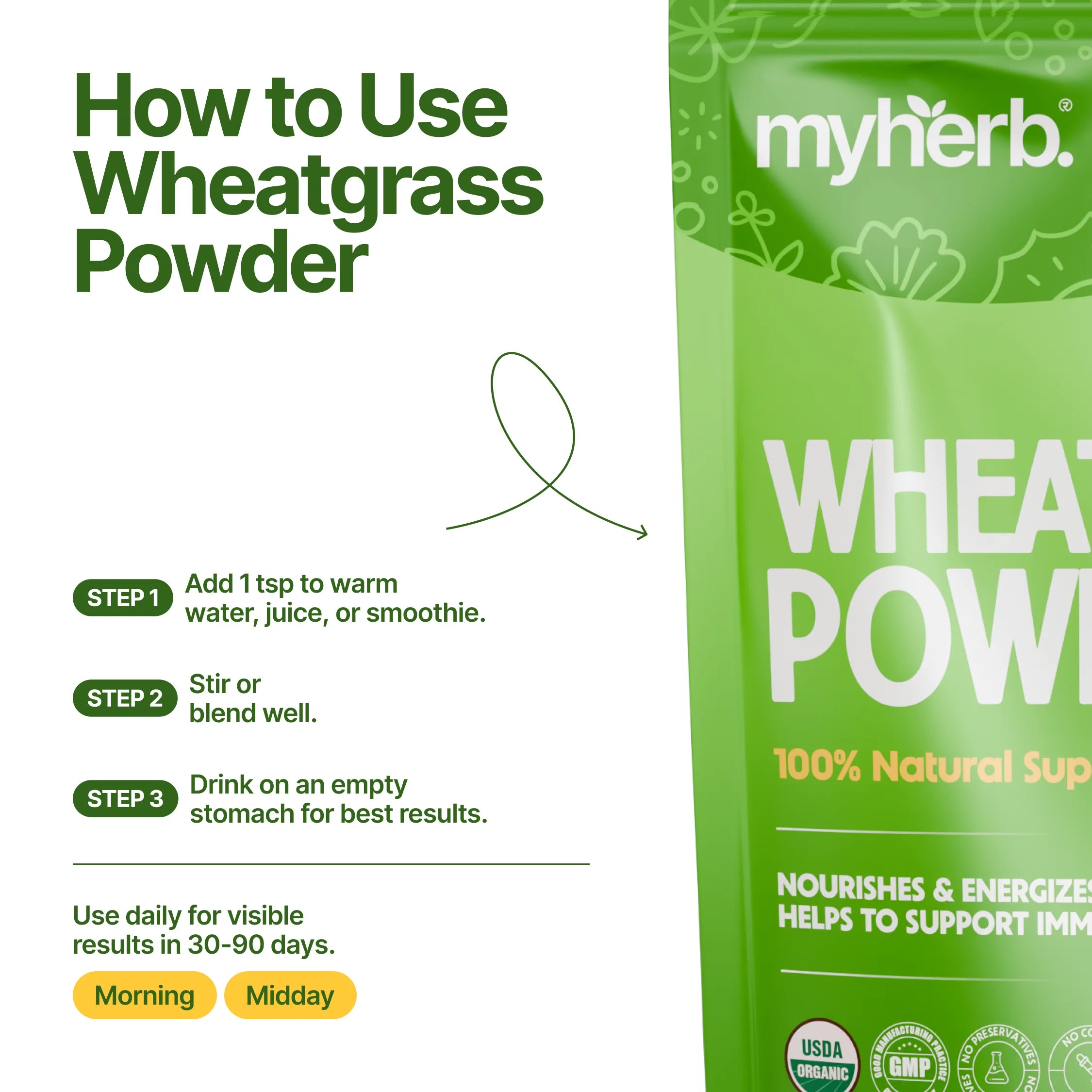Organic wheatgrass powder