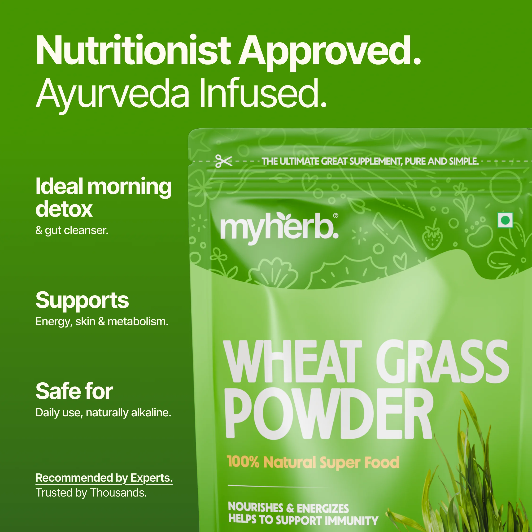 Organic wheatgrass powder